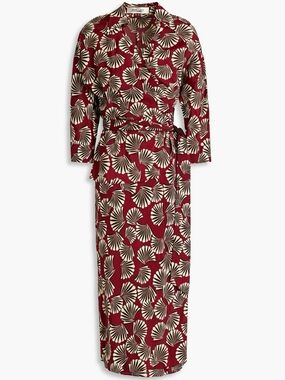 New DVF Madalena Crepe de Chine Wrap Dress size 4